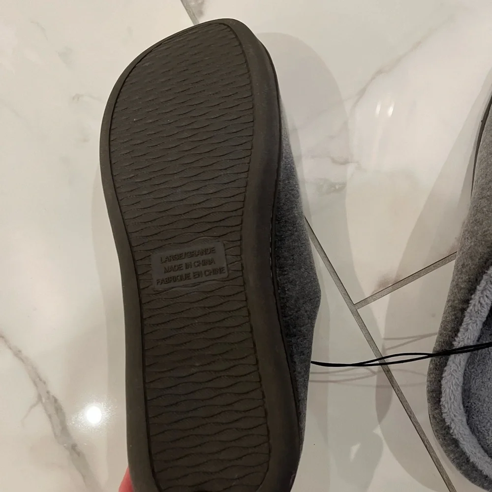 Gray Men’s Slip-On Plush Slippers